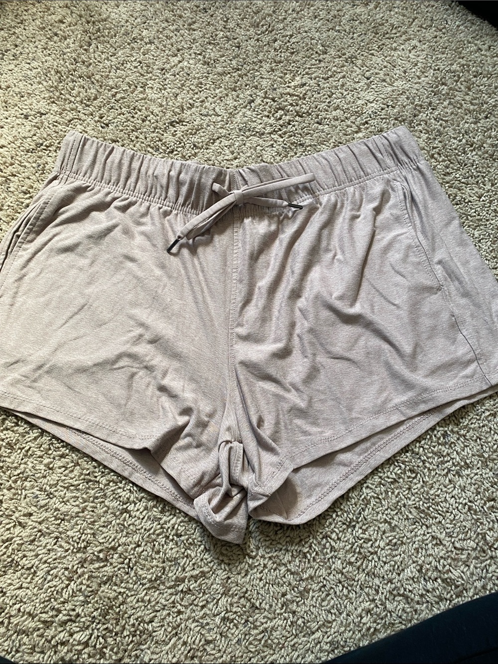 Athletic Works Women's Light Taupe Drawstring Athletic Shorts